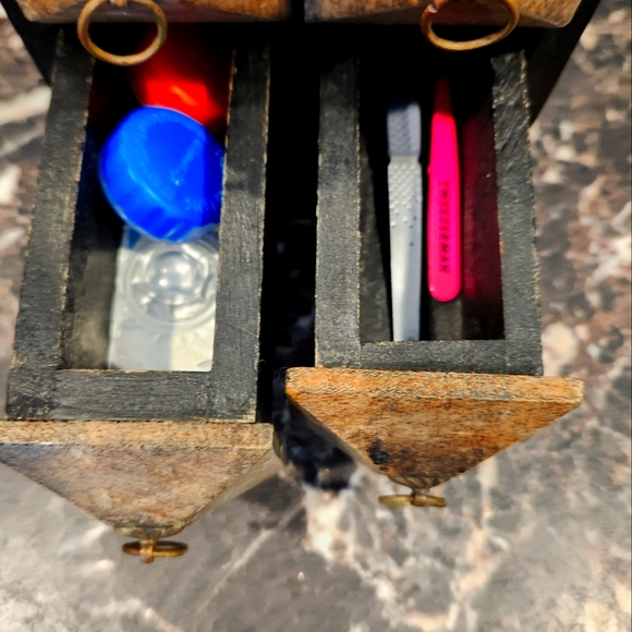 Wooden 4 drawer accent / trinket box - 6"x6"x6" - Picture 6 of 10